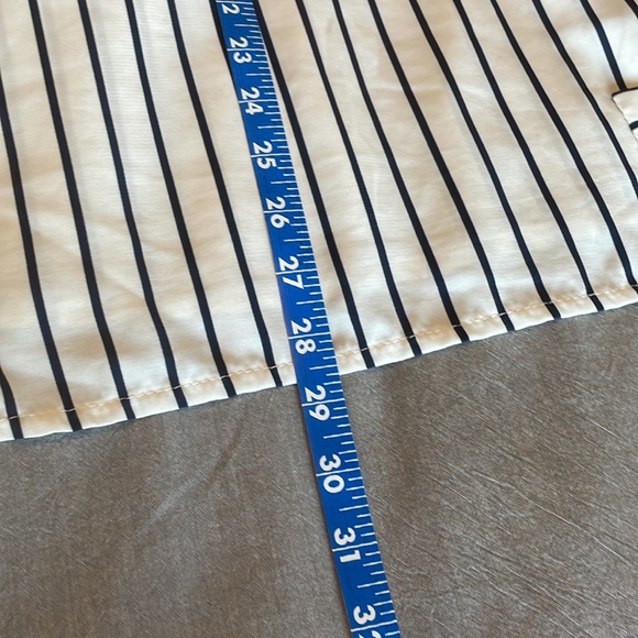 RARE Daorae Striped Tunic Top, Lightweight, Ling Sleeve, Roll up Tabs, Pockets - Picture 12 of 15